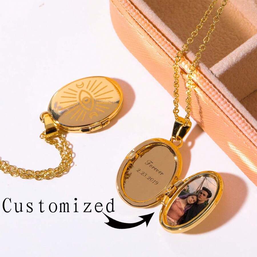 Locket Necklace With Photo, Photo Locket /Picture Necklace, Anniversary Necklace,Mother's Day Gift For Mom/Grandma/Wife