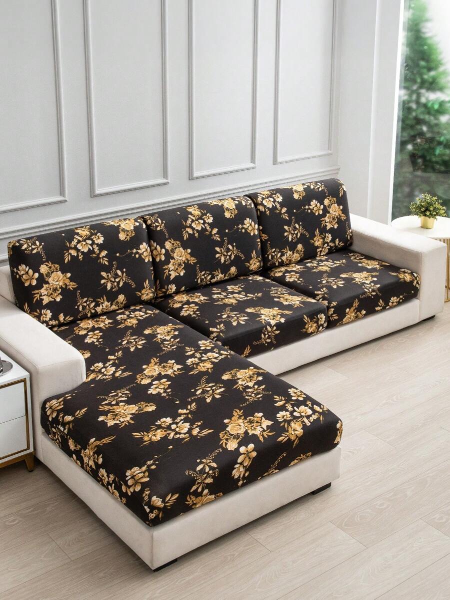 1 pezzo Copripoltrona in tessuto seta di latte antiscivolo ed elastico, con decorazioni floreali, lucido, motivo geometrico, colori versatili, adatto per divani e animali domestici, per tutte le stagioni