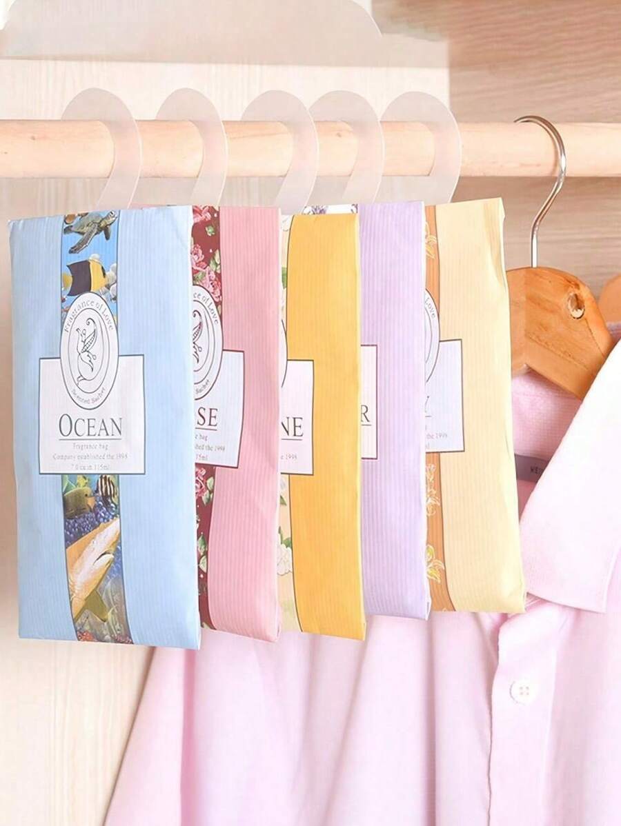20pcs Wardrobe Closet Air Freshener Bags, Multiple Floral Fragrance, Hanging Deodorizer, Moth Repellent, Sachets, Gift For Holiday, Suitable For Dorm And Home