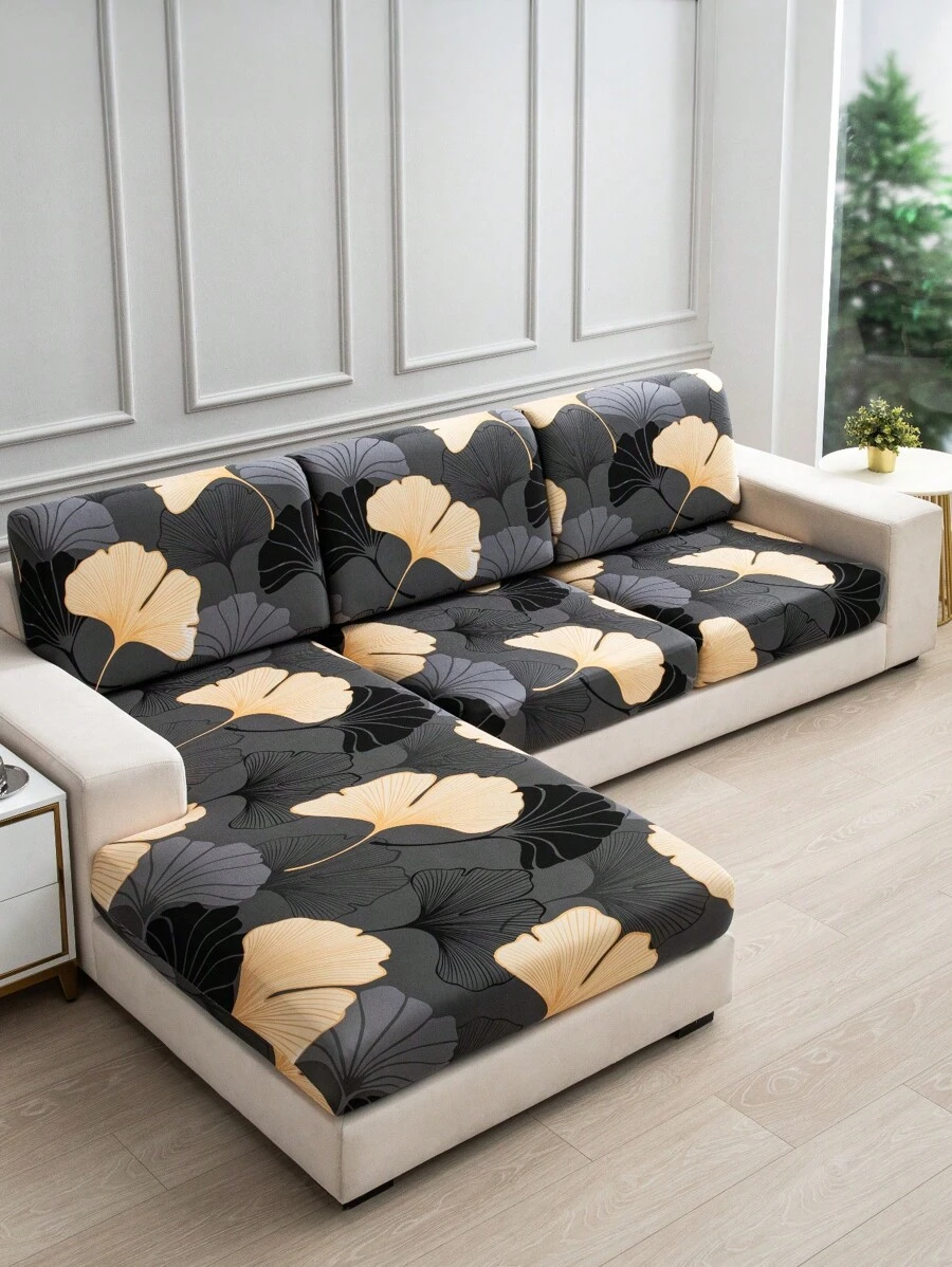 1 pezza Fodere per cuscini da divano in tessuto seta di latte, antiscivolo ed elasticizzato, con stampa floreale e motivi geometrici decorativi, adatto per animali domestici, per tutte le stagioni