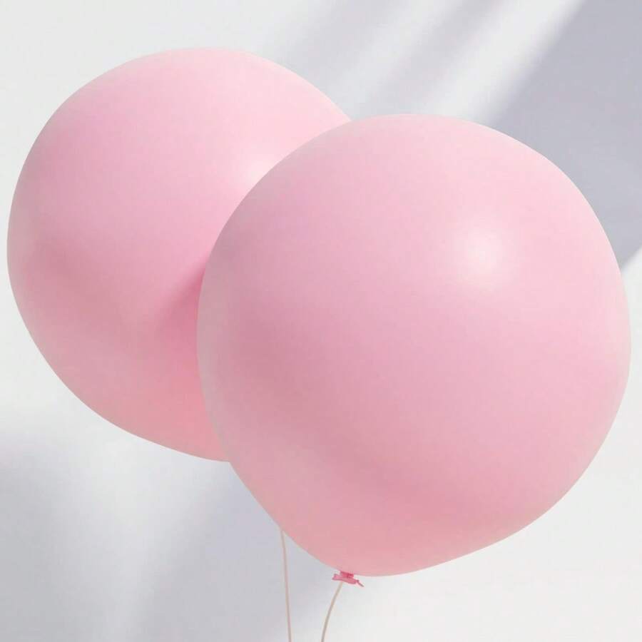 Pink Balloons 18 Inch 5 Pcs Pastel Pink Balloons Matte Pink Latex Party Balloon With 1Pc Ribbon For BabyShower Birthday Wedding Engagement Party Decorations