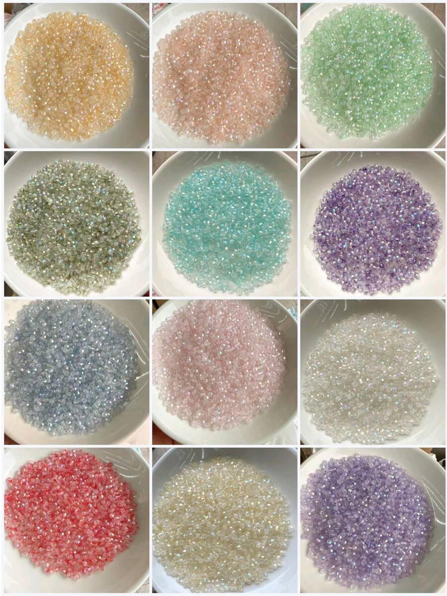 500 pièces de perles de verre facetées colorées de 4 mm, perles de cristal brillantes avec éclat de gemmes, convient pour les cadeaux, la création de bijoux, l'artisanat fait main et les projets DIY, idéal pour les créations DIY pendant les festivals et plus encore