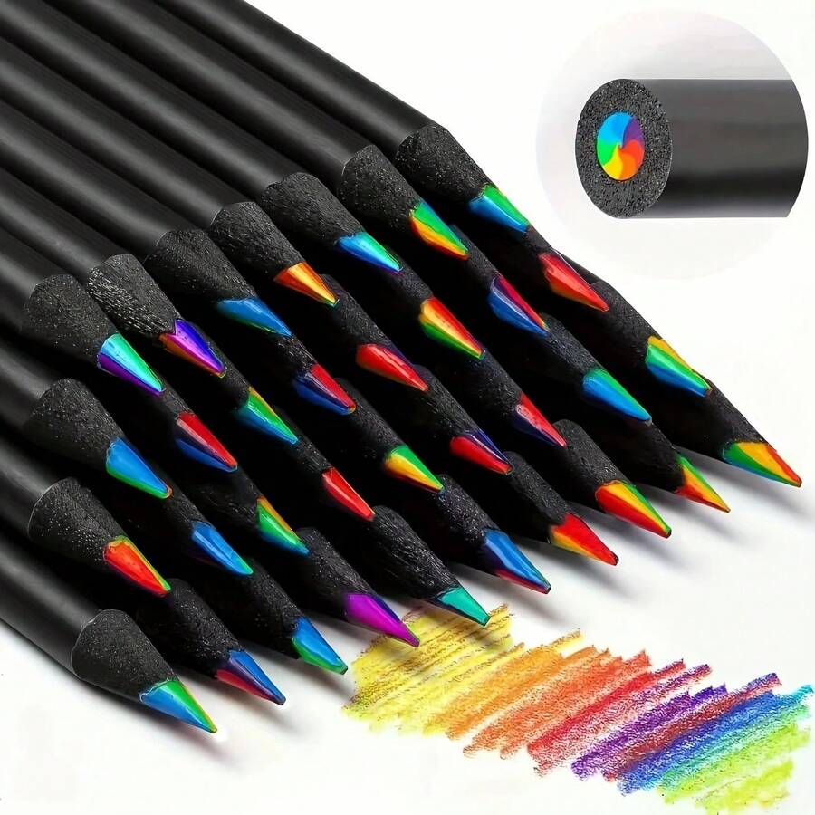 1 pieza/6 piezas/12 piezas Bolígrafos mágicos de colores del arcoíris - Marcadores vívidos de graffiti y pintura, útiles creativos y adorables para escribir y hacer arte, colores al azar, de vuelta a la escuela