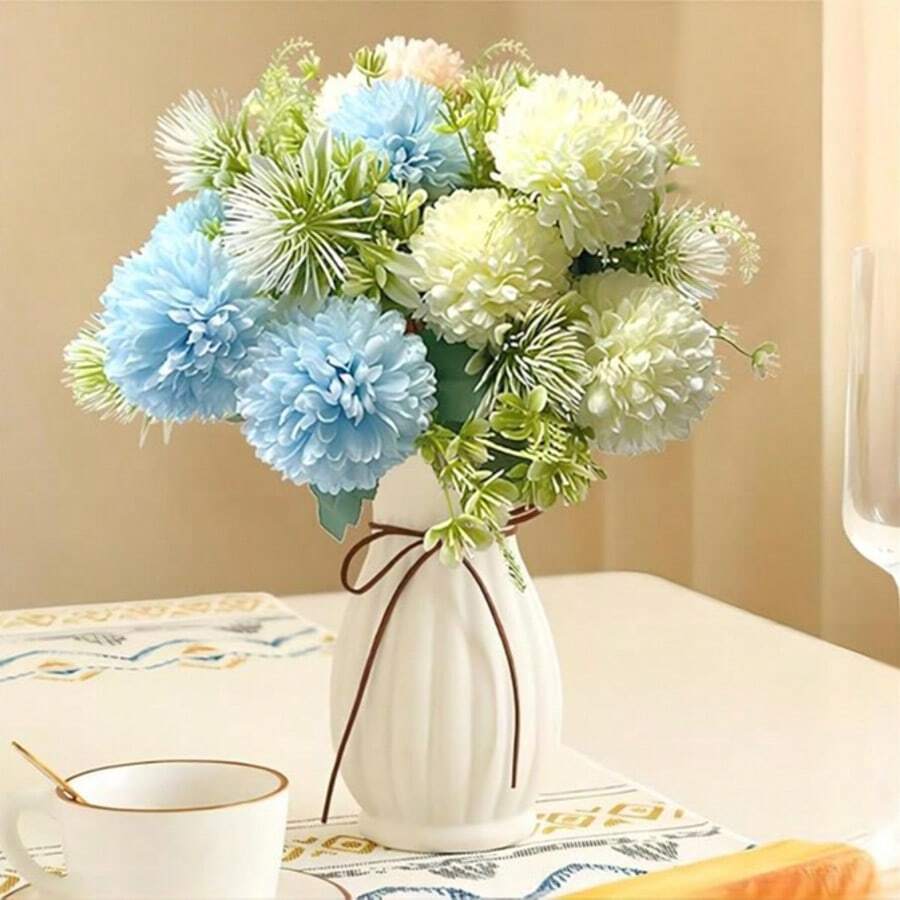 5/10/15 Stücke Künstliche Ping-Pong Chrysanthemen, stiellose künstliche Ping-Pong Chrysanthemen für den Heimgebrauch, lebensechte künstliche Ping-Pong Chrysanthemen für DIY Hochzeitsdekoration, geeignet für Zuhause, Büros, Cafés, Partys und Hochzeiten