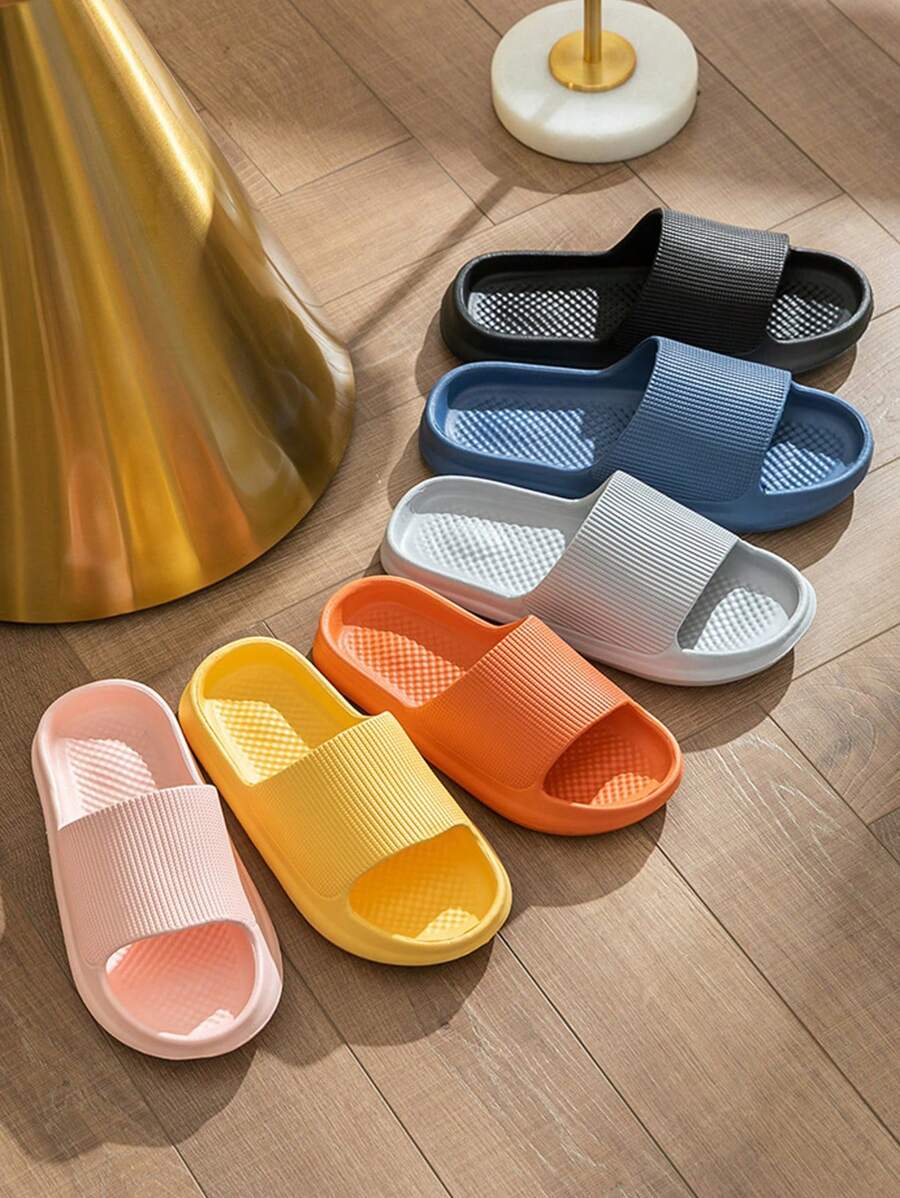 1 par de zapatillas de interior de EVA, zapatillas de hombre, zapatillas antideslizantes de mujer para el baño, para viajes de negocios en hotel, zapatillas ligeras, chanclas, zapatillas de baño, cómodas zapatillas antideslizantes de suela blanda para uso casual al aire libre en la playa, zapatos multiusos, zapatillas antideslizantes y silenciosas de suela gruesa, zapatillas de hogar de suela blanda y suave, resistentes al desgaste y al olor, adecuadas para baños y dormitorios durante la temporada de vuelta al colegio.