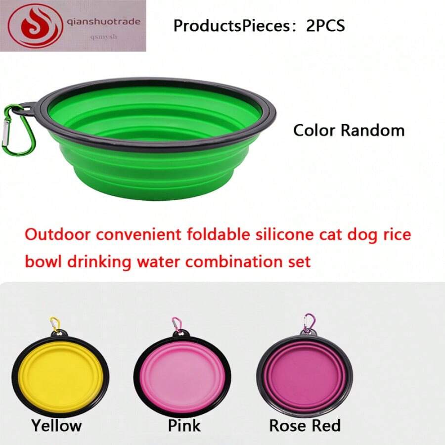 Foldable Silicone Pet Bowl, Portable Outdoor Cat Dog Food Water Feeder, Multifunctional Pet Feeding Bowl