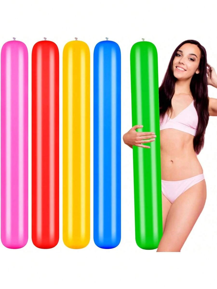 5-teiliges Set - Aufblasbarer Pool-Stab 41,5 * 6 Zoll (ca. 104,9 cm) aufblasbare Pool-Nudeln, farbiges PVC, Outdoor-Wasserspiel-Schwimmhilfe/Trainingsausrüstung, geeignet für See, Schwimmbad, Strandparty Dekoration/geeignet für Erwachsene Damen und Herren im Sommer, Outdoor-Schwimmen, Strandparty