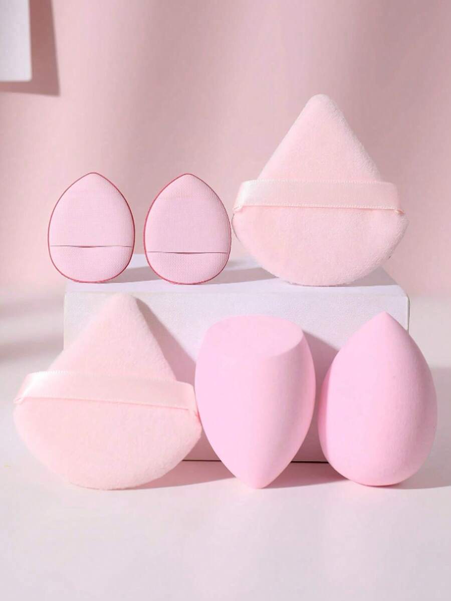 6 pièces/1 pièce Set d'éponges de maquillage, houppette veloutée, éponge correctrice, houppette de poudre de maquillage, éponge de maquillage, outils de maquillage, éponge de beauté multicolore pour une application parfaite de liquide, crème et fond de teint, éponge de base non latex pour le maquillage humide et sec du correcteur de peau, houppette triangulaire veloutée, éponge de beauté, éponge de maquillage, houppe de maquillage, décoration de salle de bain estivale