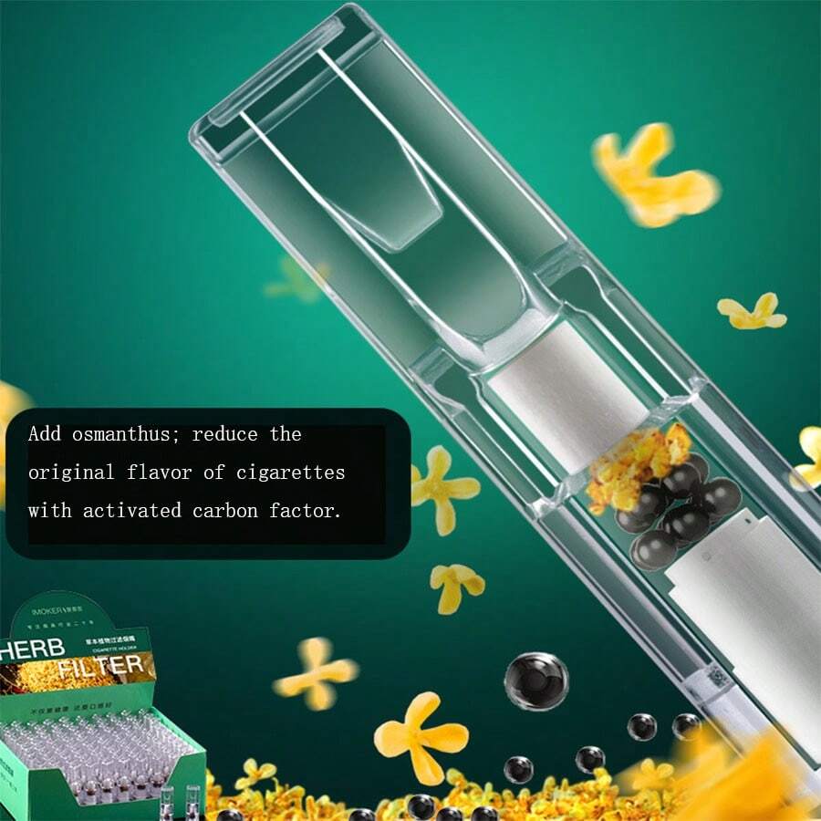 100 PEÇAS Bocal de filtro autêntico para uso único; Filtro de alcatrão para cigarros grossos, médios e finos; Ponta de filtro três em um para cigarros masculinos