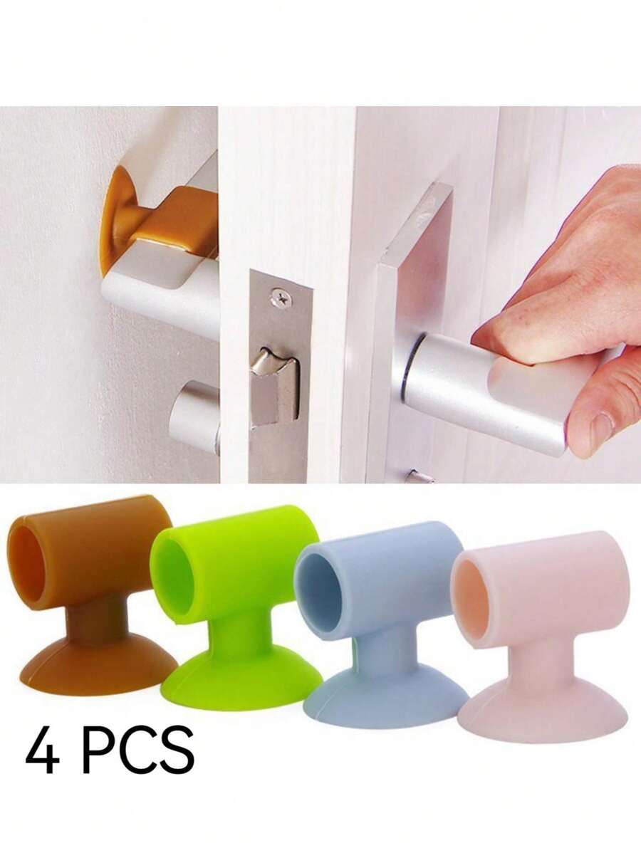 4/8 piezas Almohadillas de silicona para protección de pomos de puertas, Topes de puerta para reducir el ruido, Protector de manijas de puertas para uso doméstico