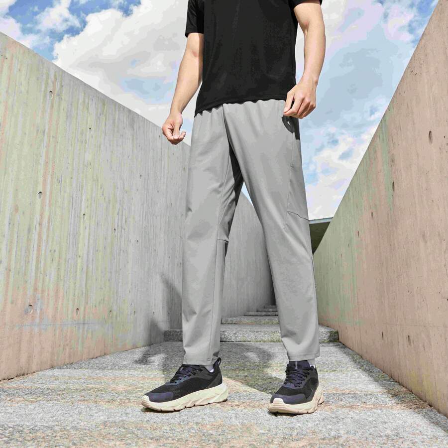 XTEP Men's Sports Pants, 2025 Summer New Arrival Casual Fashion Fitness Men's Flat Hem Athletic Trousers.875229840086