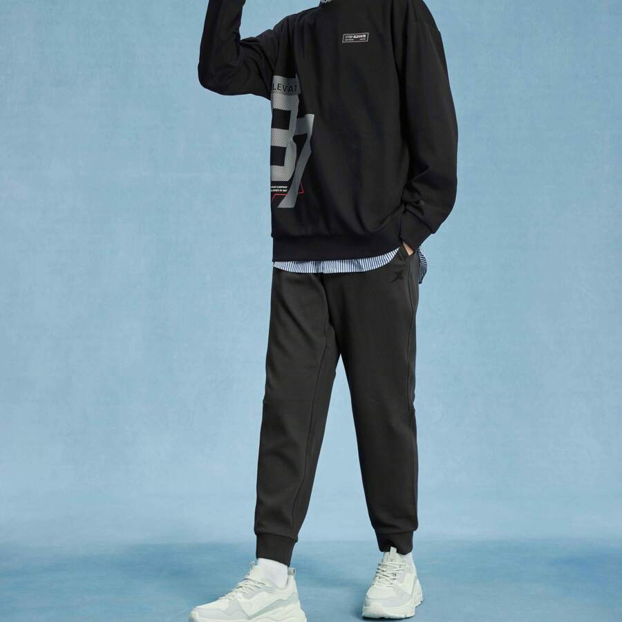 XTEP Xtep Sports Pants Men's Spring Official Loose Printed Men's Pants Casual Ankle Pants 976129630316