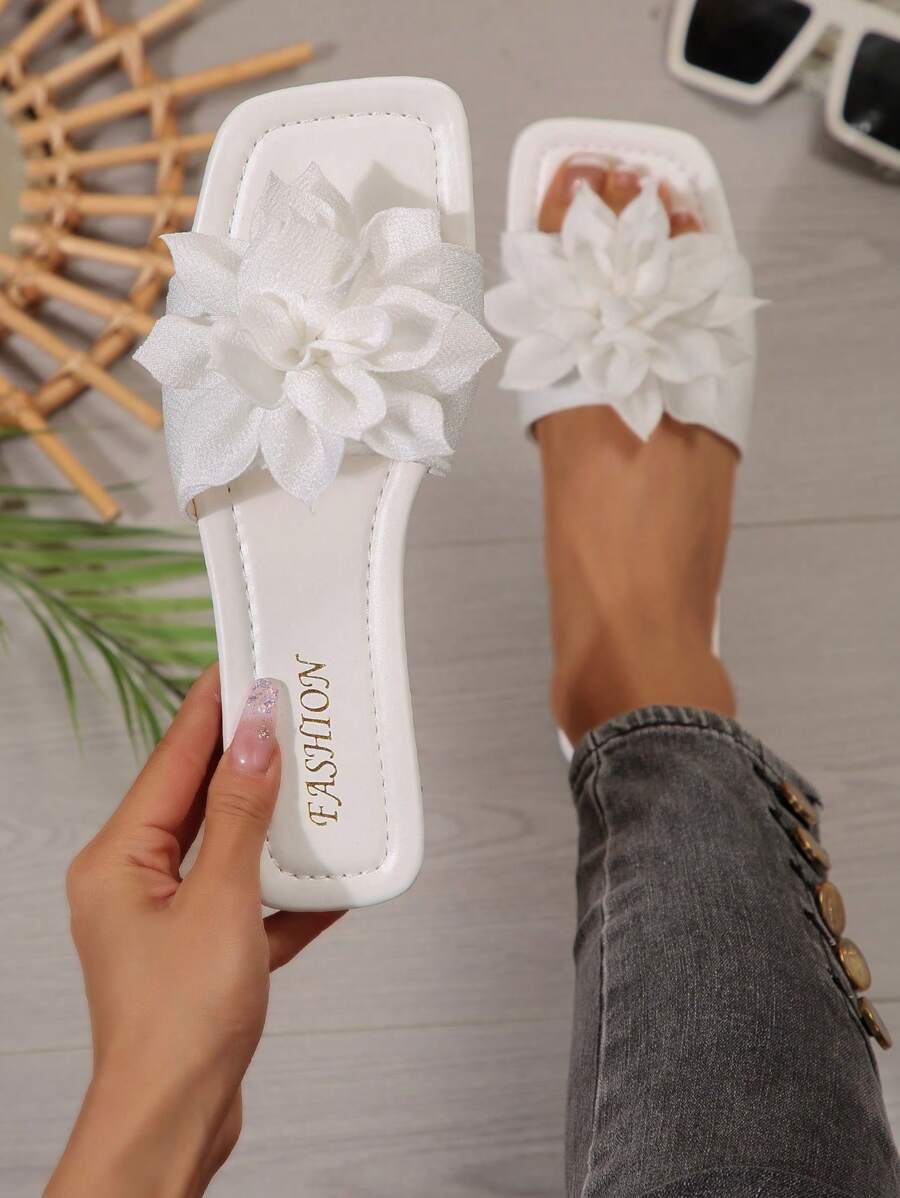 2025 New Beach Wedding Casual Slippers For Women, Gorgeous Net Fabric Bowknot Strap Flat Non-Slip Summer Sandals