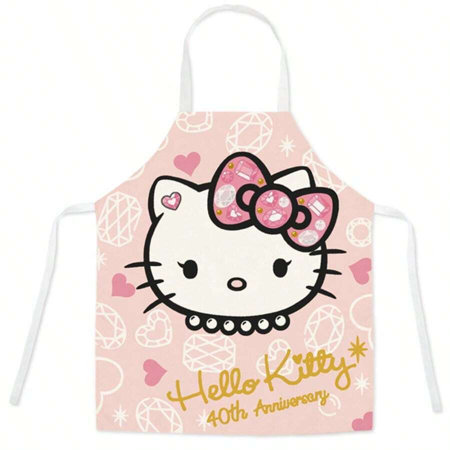 Sanrio Sanrio Cute Cartoon Kt Cat Room Parent-Child Children's Adult Apron Painting Anti-Fouling Overalls