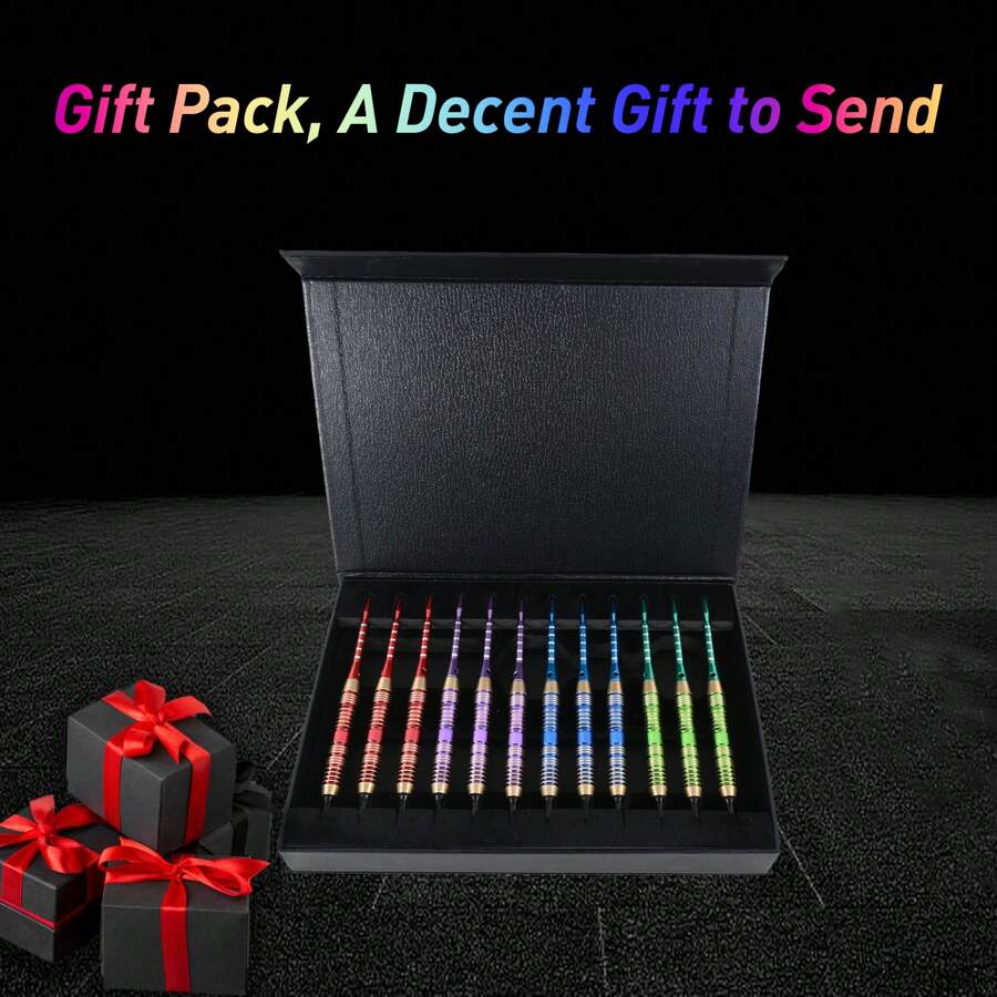 WIN.MAX 12Pcs/Set 18g Soft Tip Darts With Gift Box, Plastic Point Soft Darts Set, For Professional Tournament & Training, Compatible With Electronic Dartboard
