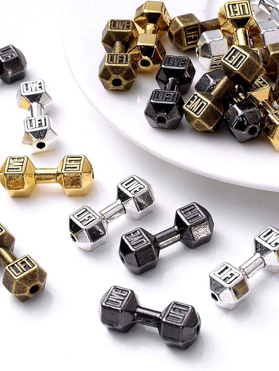10pcs 8x20mm Antique Dumbbell Beads Alloy Barbell Spacer Beads For Jewelry Making Bracelet Necklace Diy Craft Accessories
