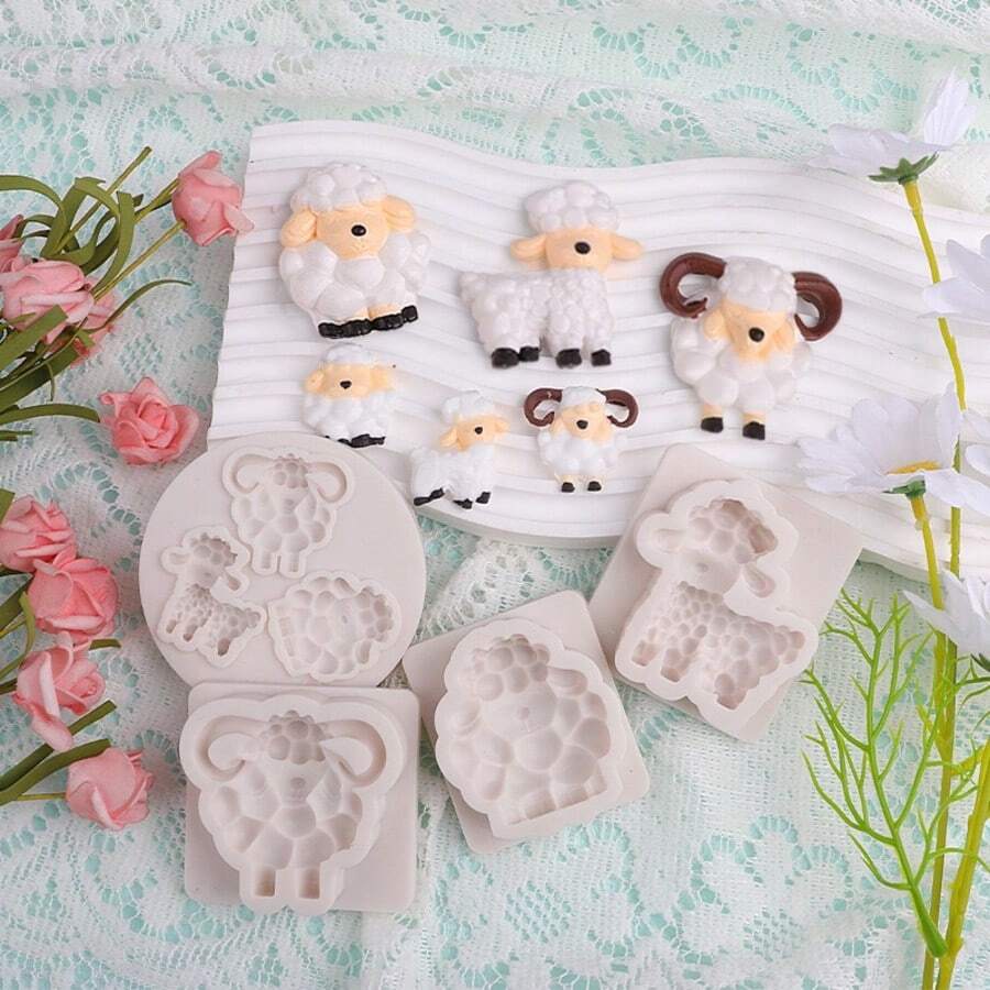 1pc 3D Sheep Silicone Mold Cake Decoration, Fondant Chocolate, Jelly, Pudding, Cake, Candy Mold For Home, Party, Eid Al-Adha, Animal Themed Party, Birthday
