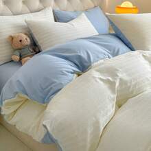 Jacquard Stripes Cream White-light Blue