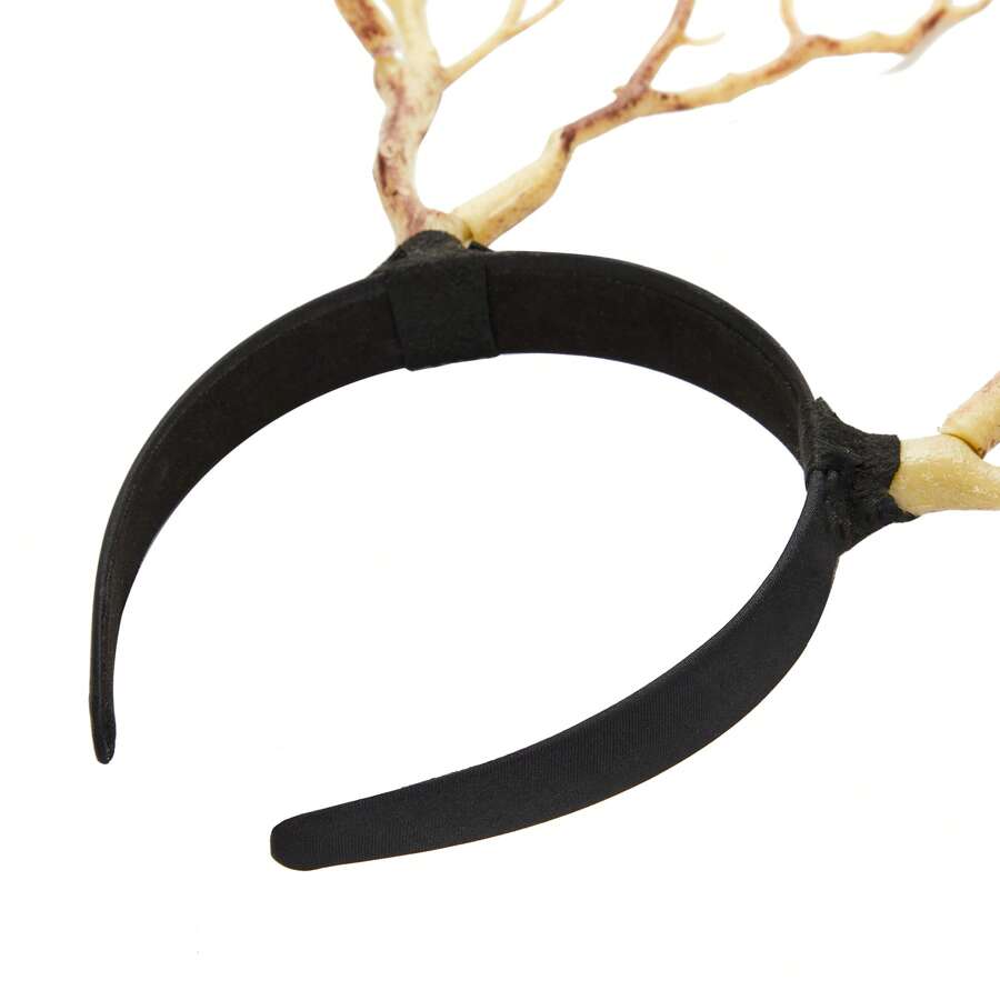 Womens Deer Horn Hair Hoop Girls Halloween Long Antlers Headband Realistic Tree Branches Headdress For Cosplay