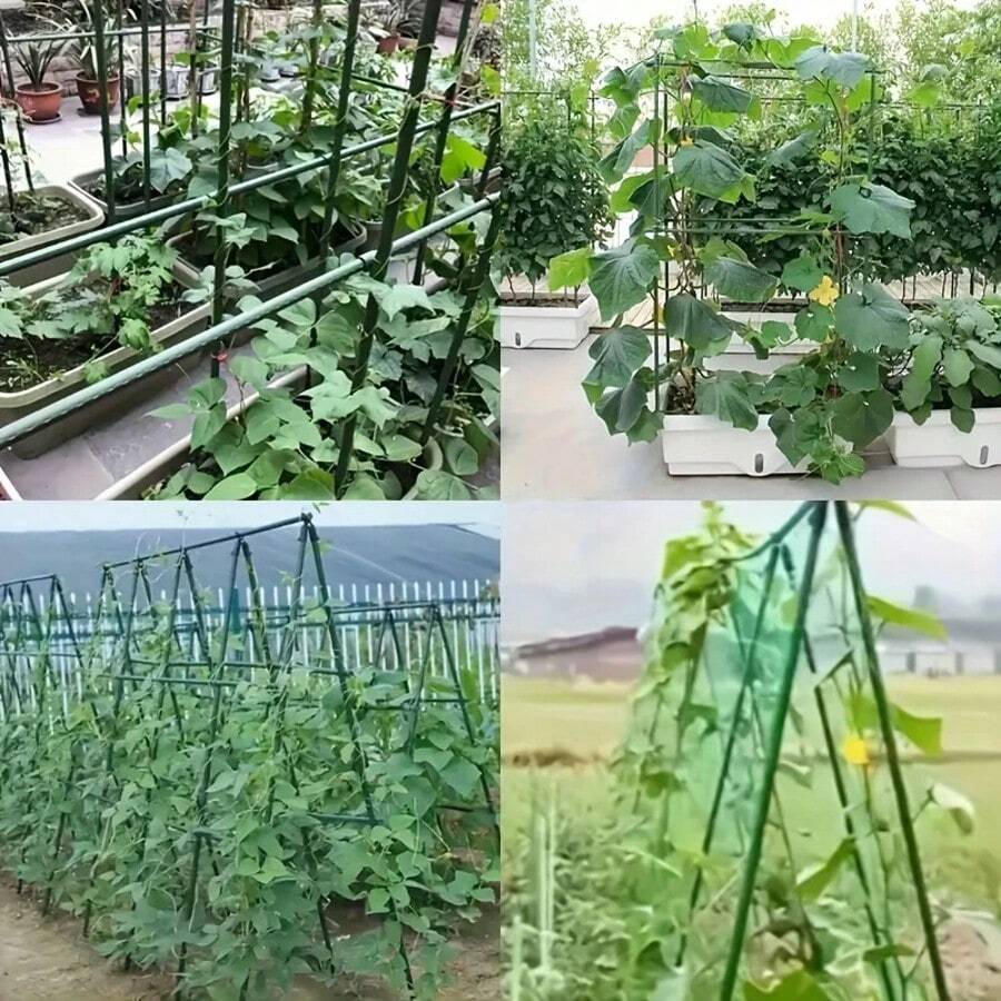 15 pezzi 8mm Tubi in plastica e acciaio per pergole da giardino di supporto alla scalata delle piante, pali di supporto per fiori