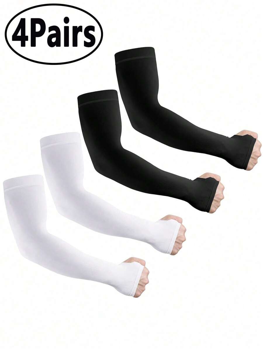 4pairs/1Pair Sun Protection Cooling Arm Sleeves For Men &Women,Compression Sleeves For Football, Golf & Volleyball Sunscreen Arm Cover For Sports