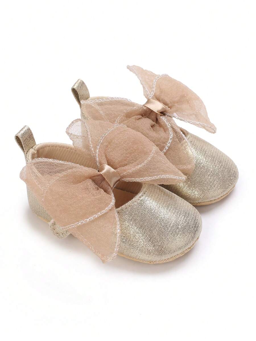 Fashionable Newborn Infant Girl Shoes, Elegant Noble Princess Shoes, Comfortable Soft Sole Anti-Slip Casual Flat Shoes
