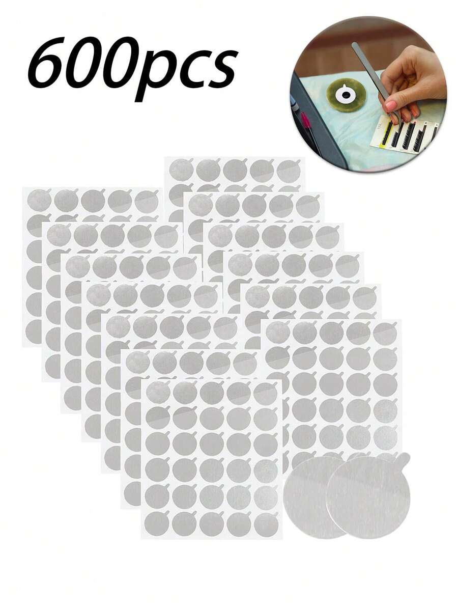 600/300 Stücke Wimpernkleber Pad, Wimpernkleber Aufkleber, Beauty Wimpernkleber, Alufolie Aufkleber Pad, Werkzeug zum Aufkleben und Veredeln von Wimpern, Falschwimpern-Werkzeug, einfach zu benutzen und tragbar