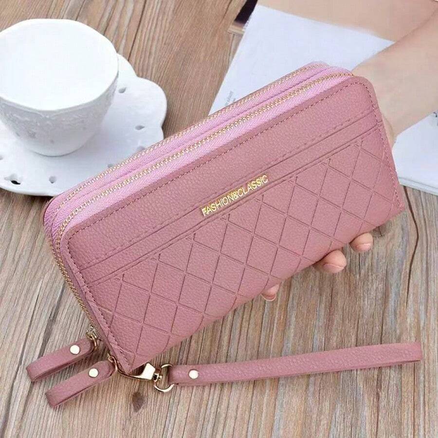 New Style Women Long Wallet, Fashion Clutch Hand Bag, Double-Zipper Cell Phone Purse With Large Capacity & Multiple Card Slots, Suitable For Daily Use, Shopping, Office, Outings, Mother's Day/Birthday Gift