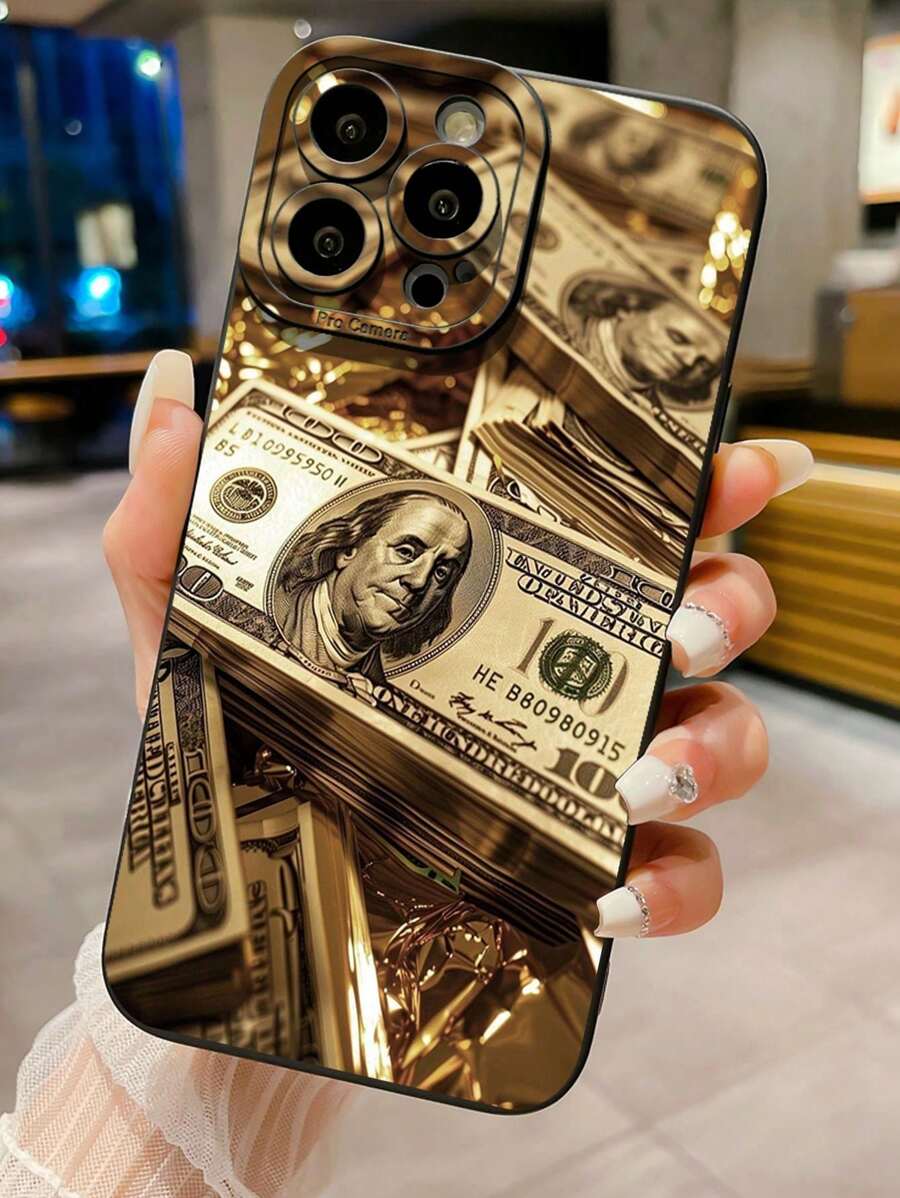 1 pieza Funda para smartphone resistente a los golpes con diseño de moneda de dólar