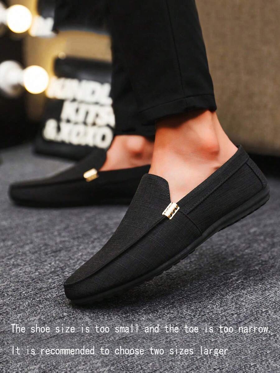 Chaussures bateau décontractées pour hommes, mocassins à enfiler, respirantes, plates, chaussures de costume noires (Veuillez commander 2 tailles au-dessus, elles sont petites et étroites)