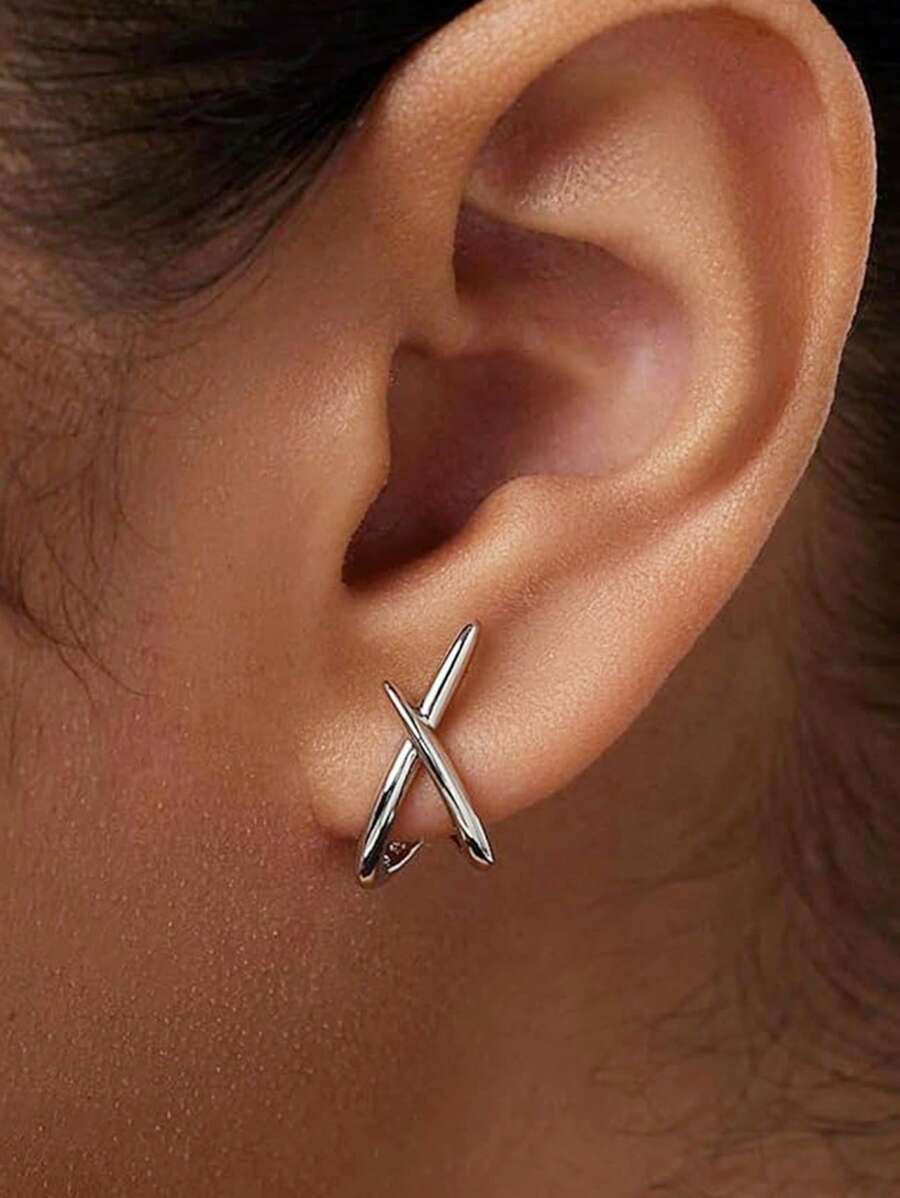 1 Paar einfache 925 Sterling Silber Ohrstecker, Hochzeitstags-Ohrschmuck für Frauen, Geschenkschmuck