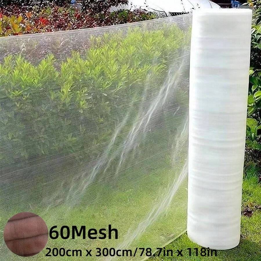 1pc 60 Mesh Transparent Anti-Insect Net, For Garden Plants Protection To Prevent Fruits, Vegetables And Flowers From Being Pecked By Pests And Birds, Can Be Used For Vegetable Houses, Balcony Windows And Doors, And Also As Beekeeping Protection,