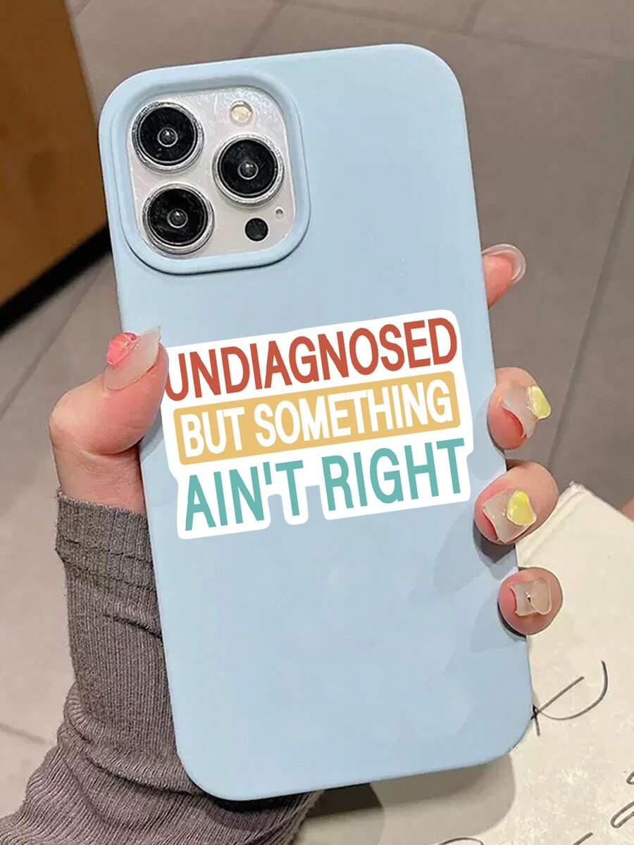 1/3pcs "UNDIAGNOSED BUT SOMETHING AIN'T RIGHT" Humorous Stickers, Suitable For Laptop, Water Bottle, Journal, Skins, Guitars, Helmets, Office Supplies, School, Skateboards, Luggage, Water Bottle, And Other Fun Mental Health Decal