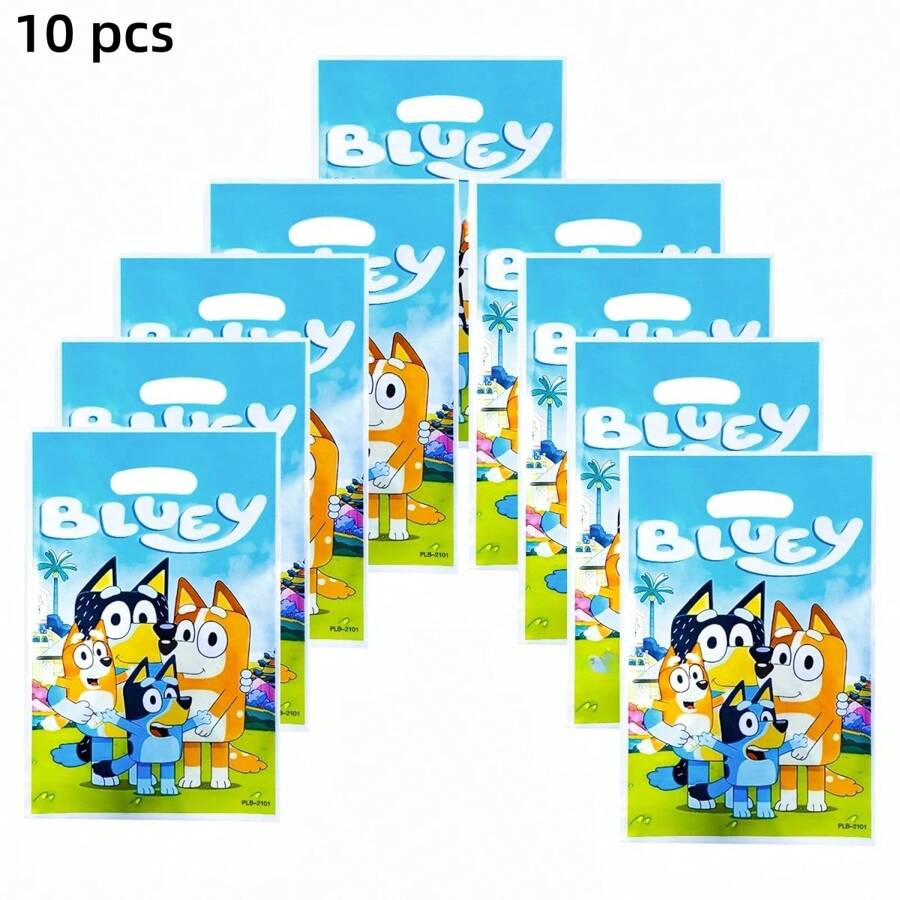 Bluey Bluey Party Favor Bags - Adorable And Sturdy Gift Bags For Birthday Celebrations, Themed Events & Special Occasions, Featuring Bluey & Bingo, Perfect For Fans And Adding Playful Style To Parties