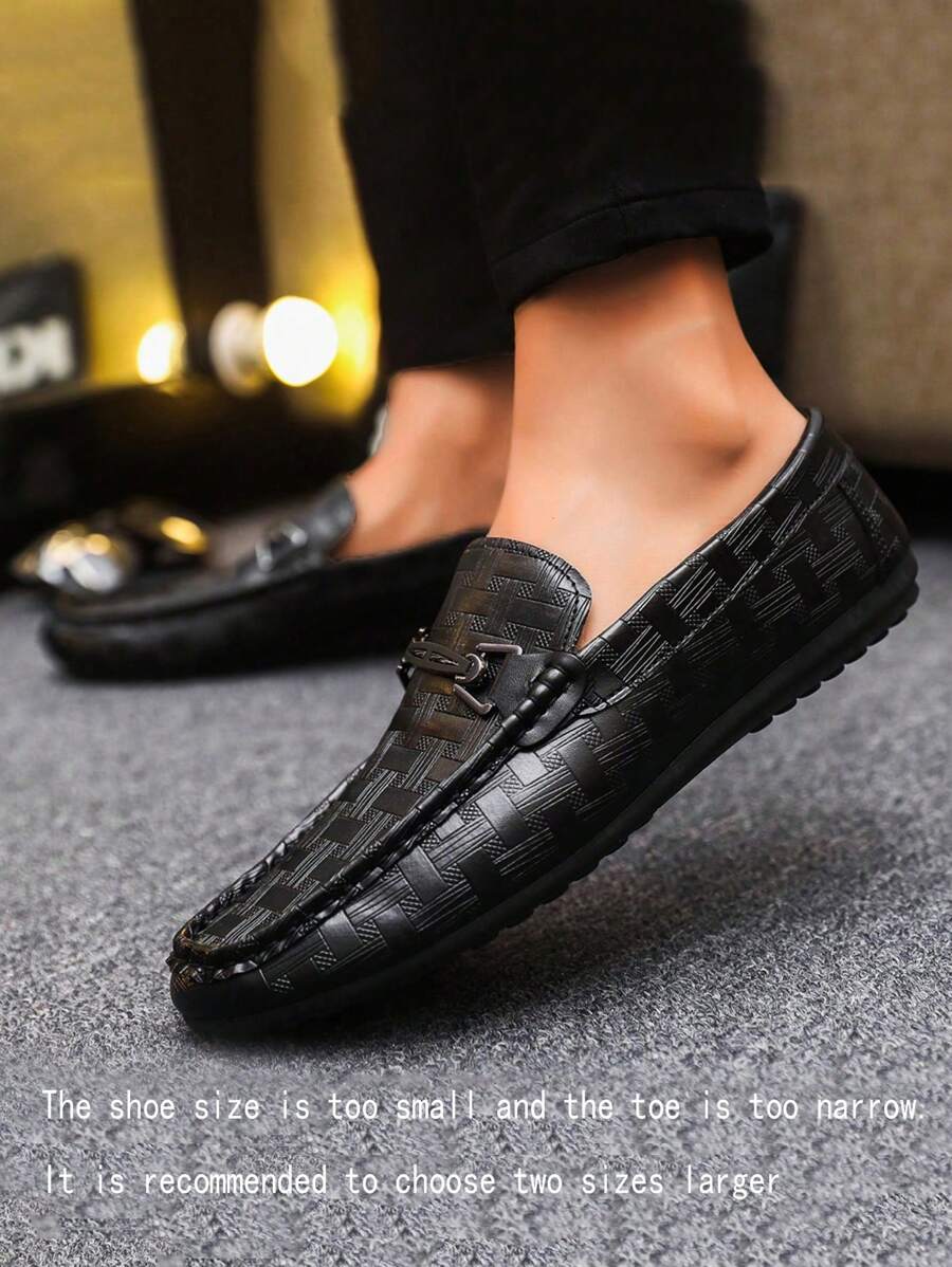 Men's Loafers New Casual Moccasins Slip-On Slouchy Shoes Round Toe Leather Shoes Simple Casual Canvas Shoes Black Formal Shoes Flat Sneakers