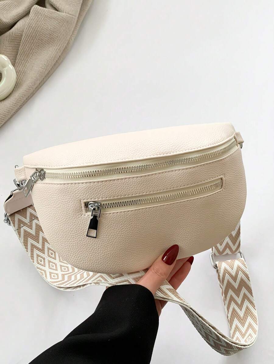 Solid Color PU Leather Women Waist Bag/Fanny Pack, Vintage Fashion Underarm Shoulder Crossbody Bag, Casual Small Chest Bag For Women, Minimalist Design