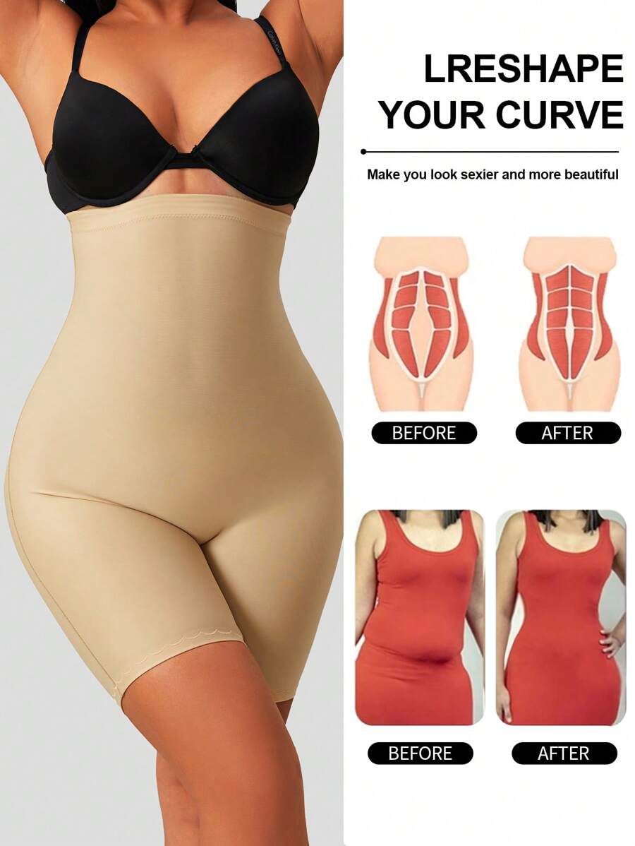 1 pièce Gaine de maintien taille haute contrôle du ventre, grande taille sans couture