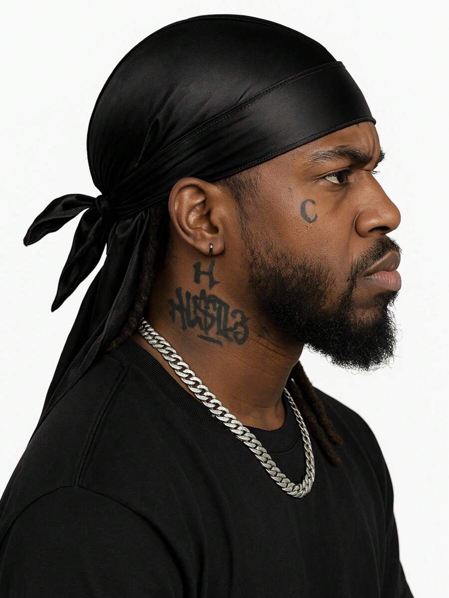 Menl Durag Solid Color Elastic SilkPirate Hat.Fashionable And Comfortable For Casual Sports Outdoor Activities, Breathable And Soft,Unisex Headscarf Pirate Hat Pirate Costume