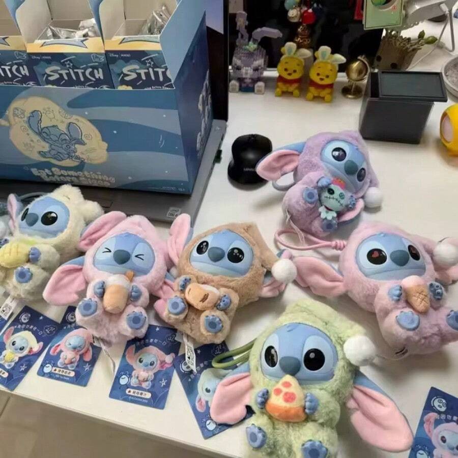 Caja sorpresa Versión oficial de la colección de muñecos Disney Kawaii Stitch "No importa lo cansado que estés, aún necesitas dar un mordisco" - Regalo sorpresa