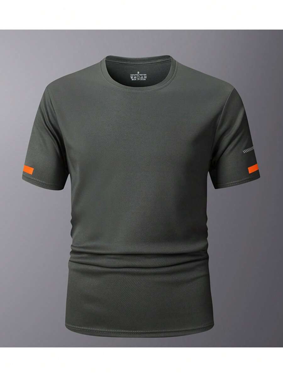 1 Stück Vintage-Stil Sweatshirt mit Schwergwicht, 100% Baumwolle Kurzarm Lässig Oberteil, Weiß/Armeegrün, Unisex