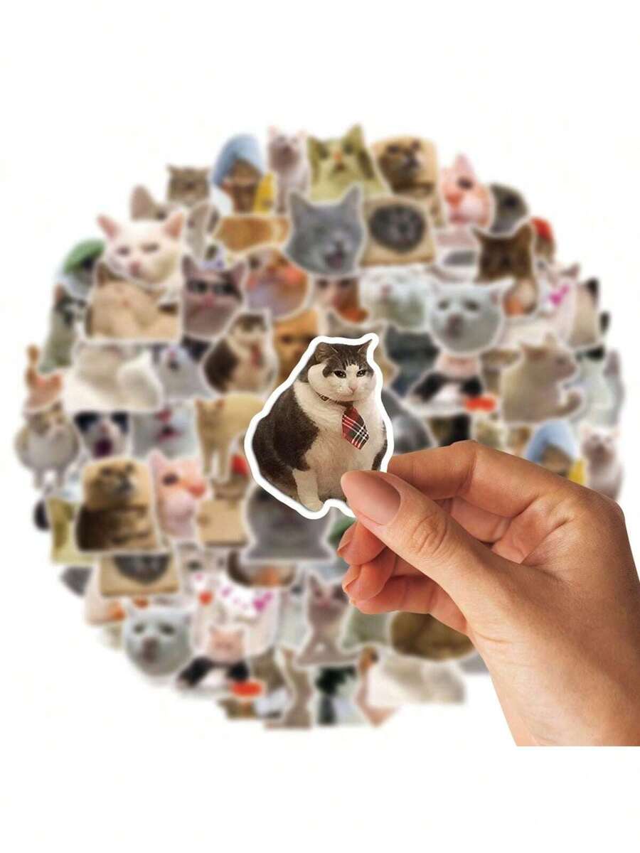 50 Stücke/Pack Cartoon lustige Katzen Aufkleber für Planer, Scrapbooking, Laptop, Handyhülle, Gitarre, Skateboard, Schulbedarf