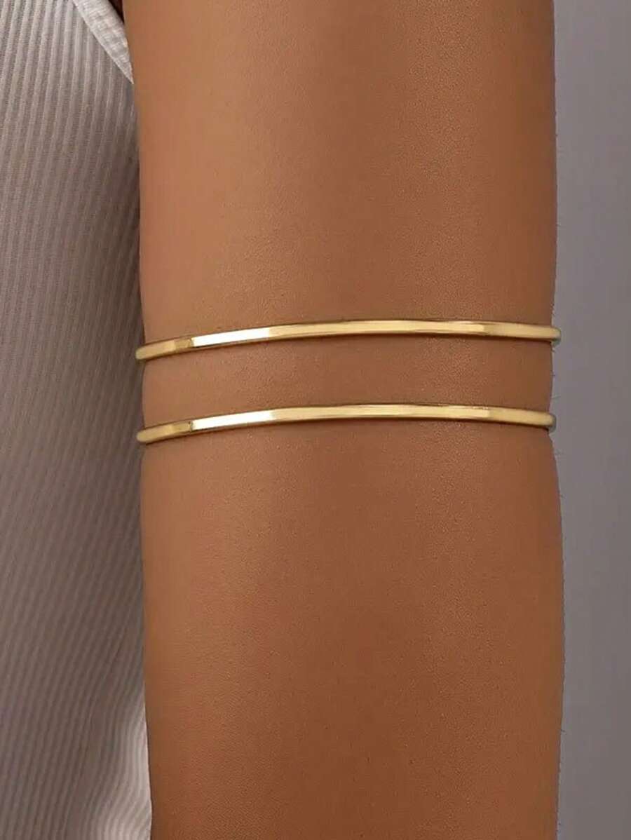 1 pièce Bracelet jonc en métal ajustable personnalisé et exagéré pour femme, convient pour les fêtes, les cadeaux et le port quotidien