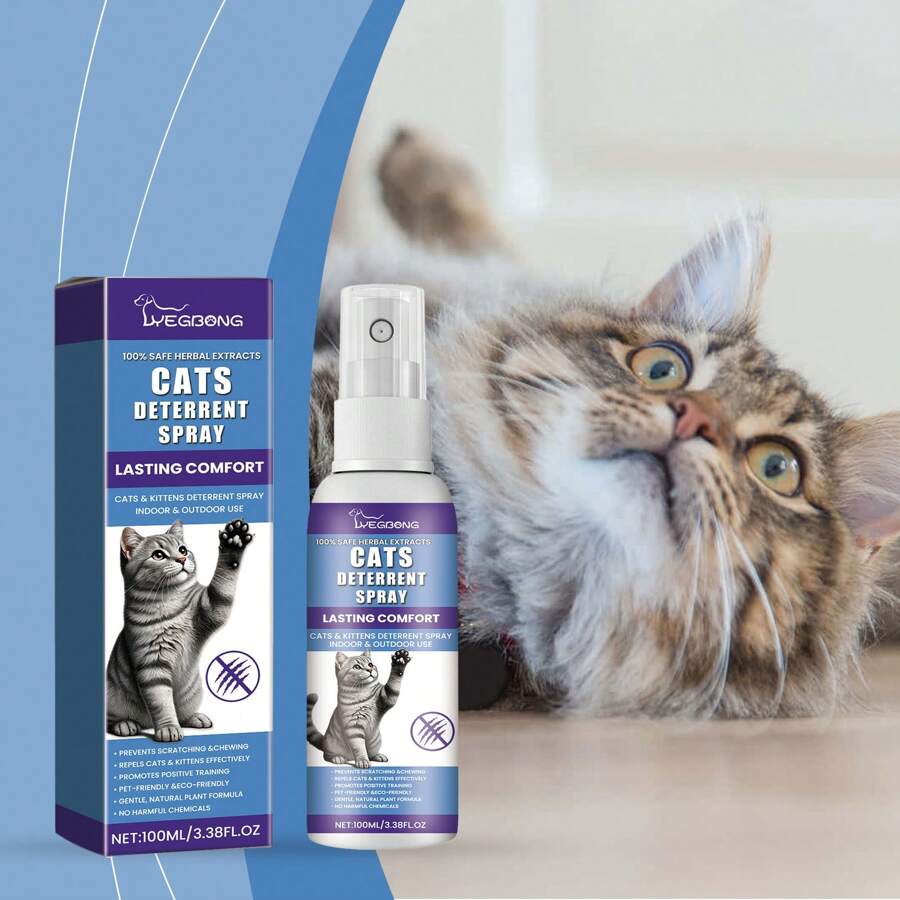 100ml Cat Care Spray, Gentle Formula To Prevent Cats From Urinating And Scratching Furniture, Effectively Stops Destructive Behavior, Safe And Convenient To Use, Fast Acting With Long-Lasting Effects