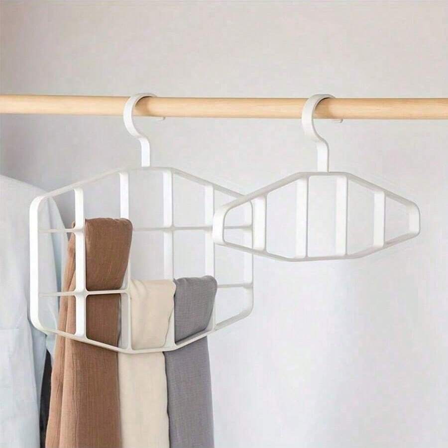 2pcs/1pc ABS Home Used Scarf, Tie & Belt Organizer Hanger Rack, For Storing Scarf,Tie, Suitable For Bedroom, Balcony, Dorm