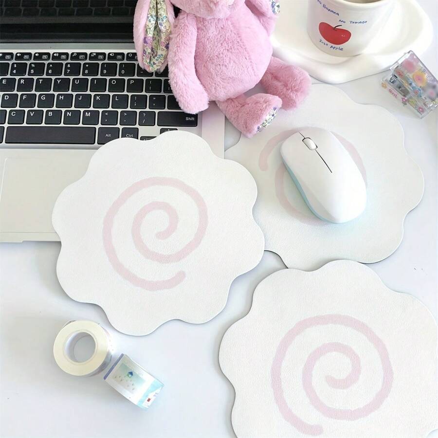 Tappetino da tavolo a forma di fiore, bellissimo tappetino per mouse con design a forma di pesce, fondo in gomma antiscivolo, semplice decorazione per ufficio