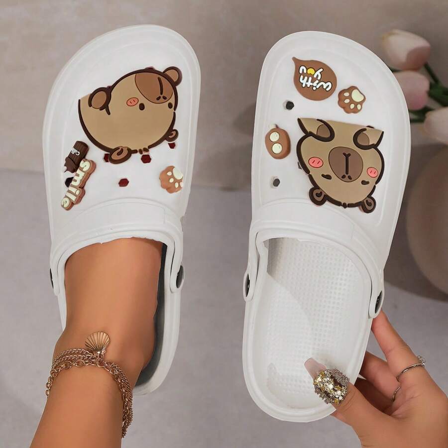 Sapatos, Sandálias, Chinelos, Vestimenta de Verão Feminina para Uso Externo, Antiderrapante para Uso Doméstico, Sandálias e Chinelos EVA para Banho Doméstico, Chinelos Femininos Macios, Confortáveis e Resistentes ao Desgaste, Acessórios DIY Manuais