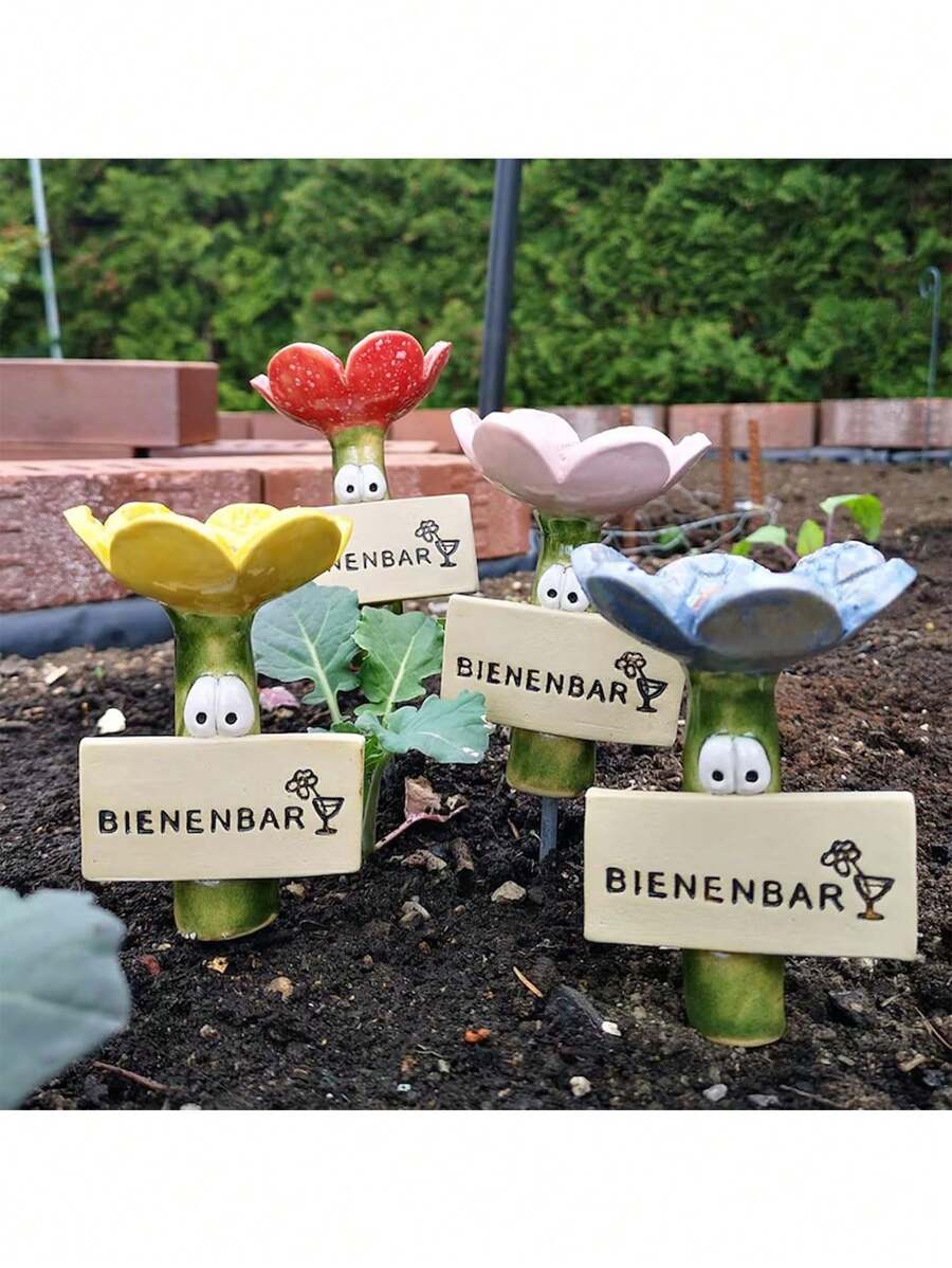 1pc Insect Drinkers Fascinating Drinkers For Wild Bees And Insects Flower Shaped Bee Drinking Station Feeding Adds Charm To Your Yard Or Garden Suitable For Butterflies And Bee