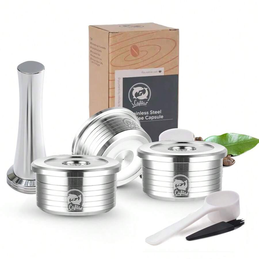iCafilas Cápsulas de café reutilizables de acero inoxidable, accesorios de café compatibles con Delta Q, para volver al colegio