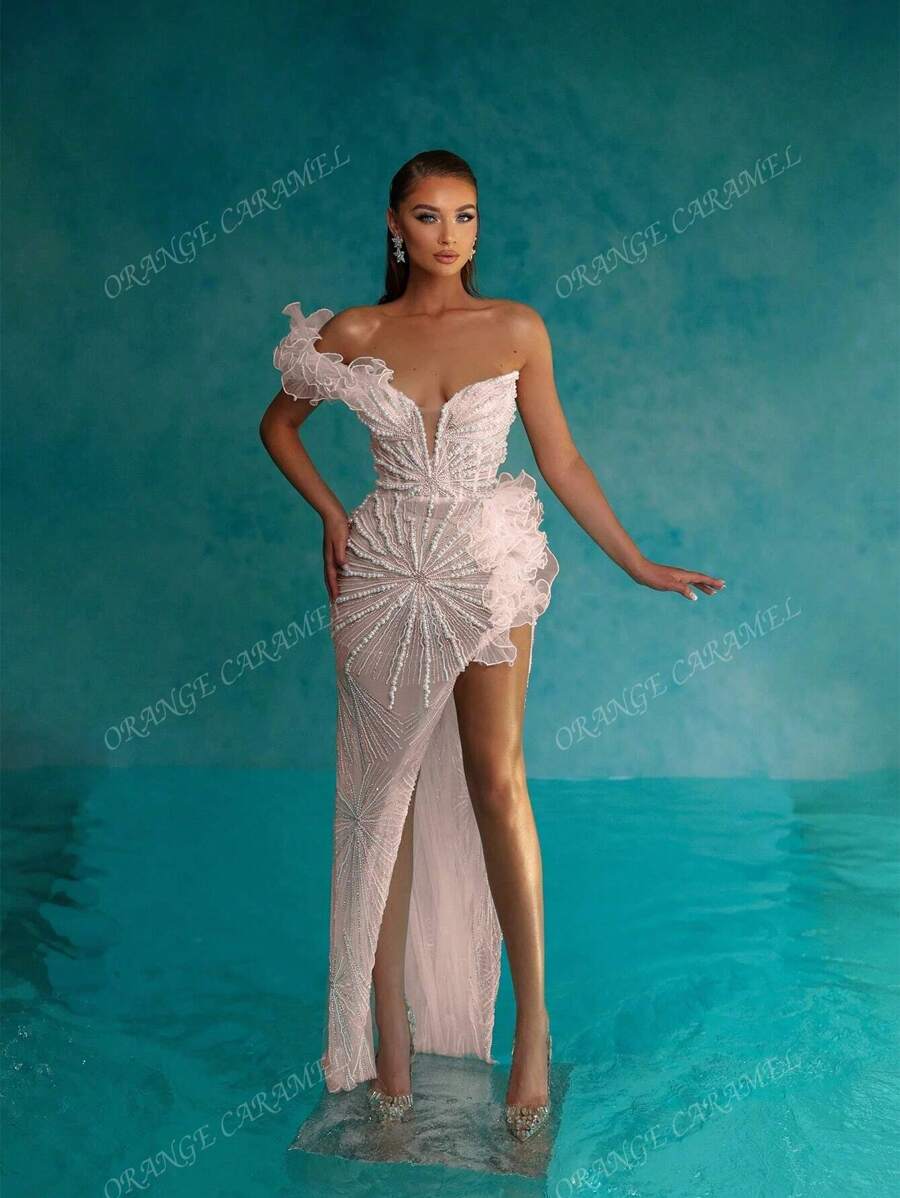 New Arrival Women's Beaded Sexy Evening Gown, Formal, Party Dress, For Wedding Guest
