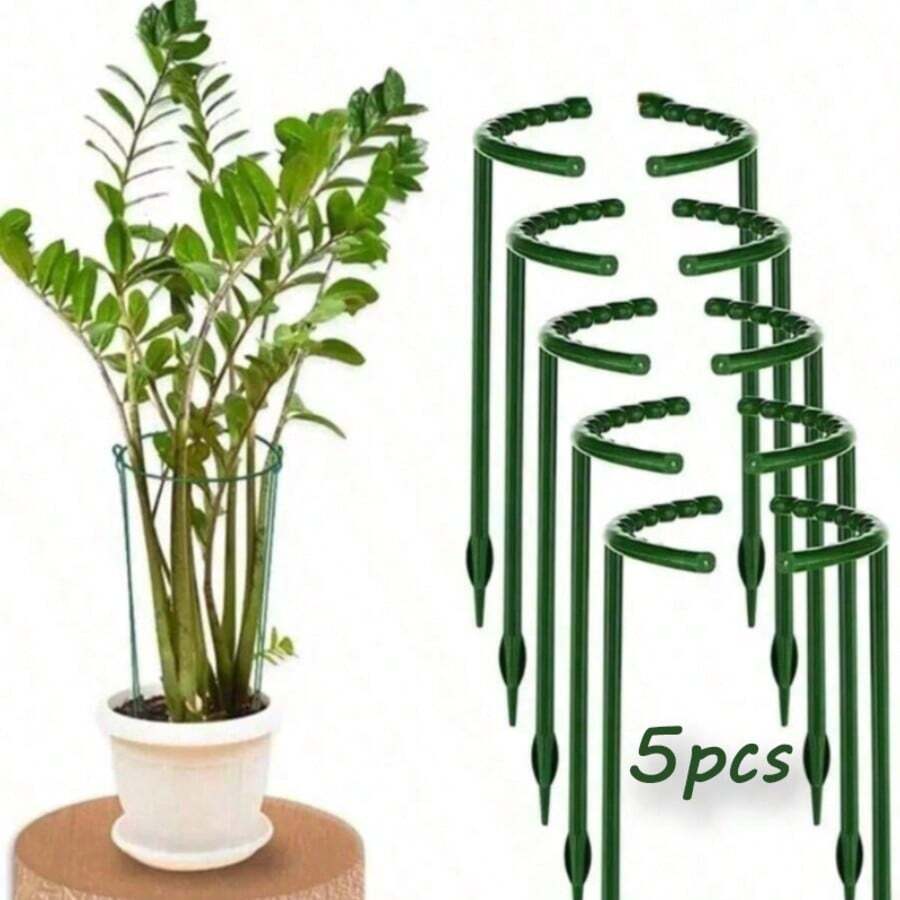 4/2 piezas Soporte de enrejado de plástico semicircular para macetas de plantas, soportes para flores de jardín